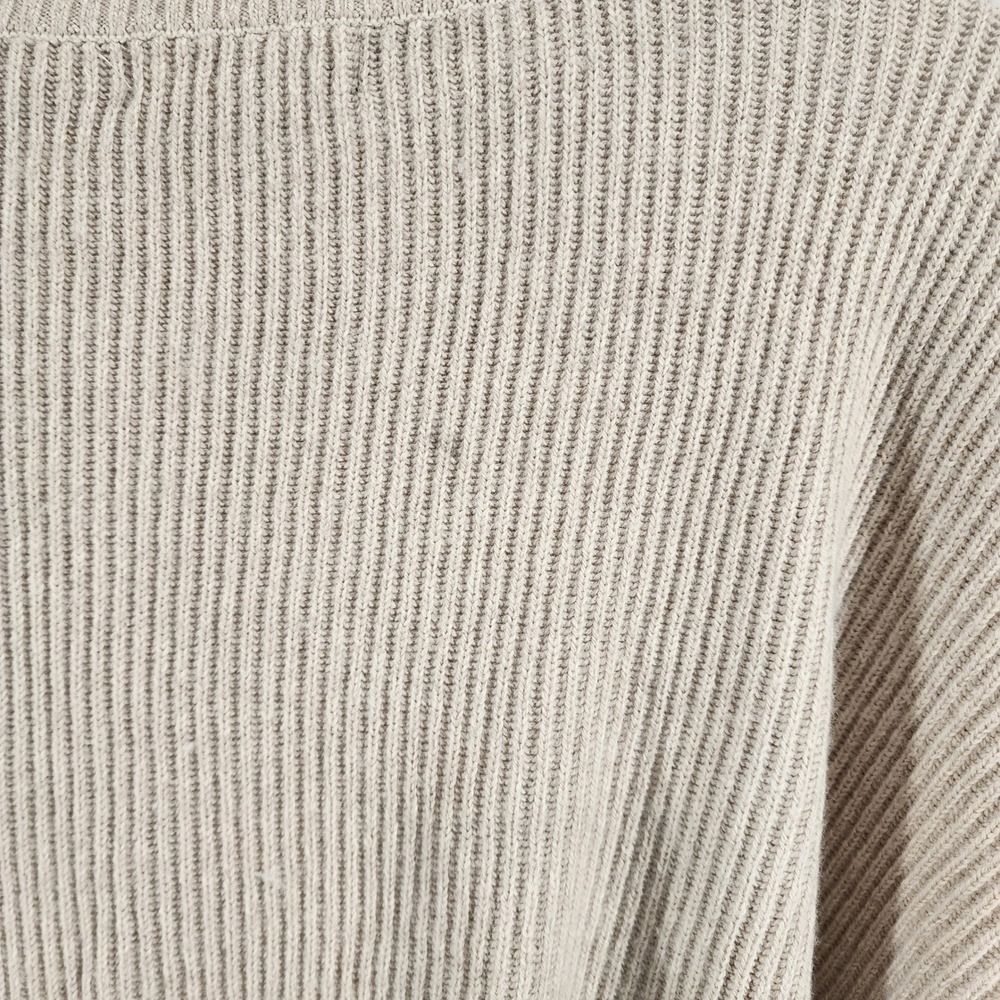 Banana Republic XL Beige Italian Wool Cashmere Blend Ribbed Cowl Neck Sweater - Picture 4 of 6